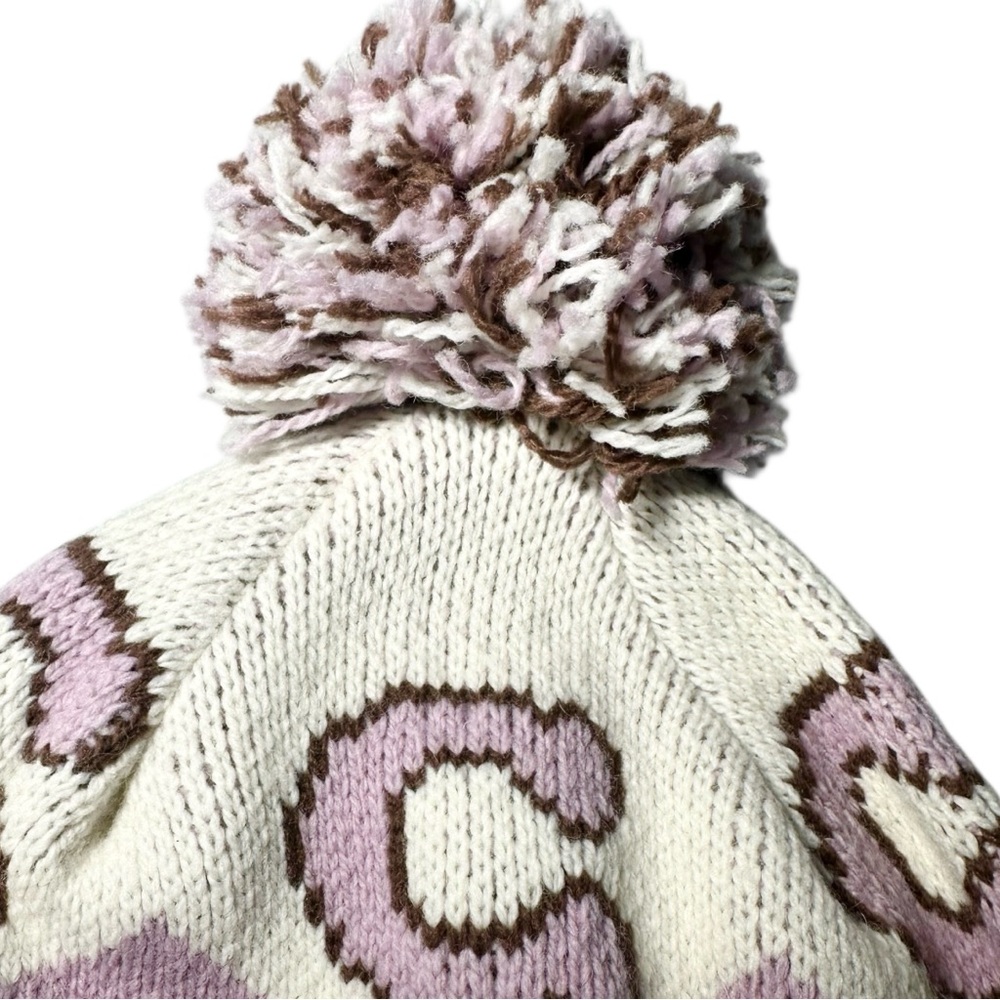 Coach Beanie Fair Isle Print Knit Hat Logo #CCW04 - Picture 3 of 7